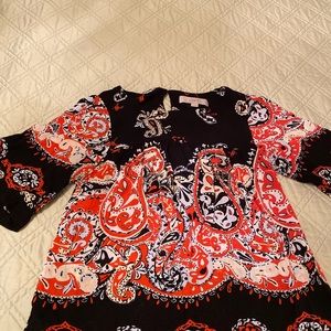 XS blouse crop petite LOFT vibrant colors